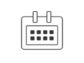 カレンダーのアイコン（線画）の無料イラスト