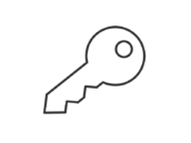 鍵のアイコン（線画）の無料イラスト