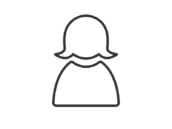 女性のアイコン（線画）の無料イラスト