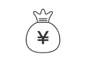 円袋のアイコン（線画）の無料イラスト