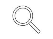 虫眼鏡のアイコン（線画）の無料イラスト