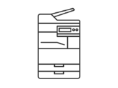 オフィス用プリンターのアイコン（線画）の無料イラスト