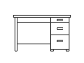 オフィスデスクのアイコン（線画）の無料イラスト