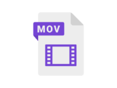 拡張子の、MOVファイルのアイコンの無料イラスト