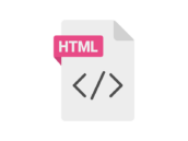 拡張子の、HTMLファイルのアイコンの無料イラスト