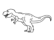 恐竜のティラノサウルス（線画）の無料イラスト