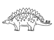 恐竜のステゴサウルス（線画）の無料イラスト