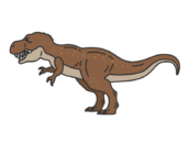 恐竜のティラノサウルス（線画カラー）の無料イラスト