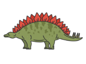 恐竜のステゴサウルス（線画カラー）の無料イラスト