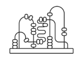 ルーピングの玩具（線画）の無料イラスト