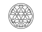 オーボールの玩具（線画）の無料イラスト