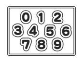 数字の木製パズルの玩具（線画）の無料イラスト