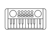 おもちゃのピアノ（線画）の無料イラスト