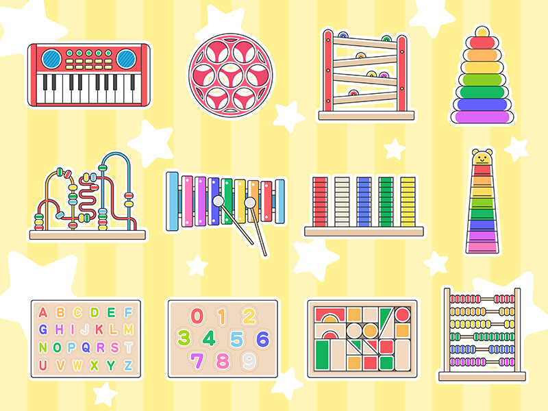 いろいろな、知育玩具のイラスト特集【商用利用可能・無料イラスト・フリー素材】