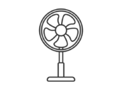 扇風機のアイコン（線画）の無料イラスト