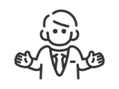 両手を広げた、ビジネスマンのアイコン（線画）の無料イラスト