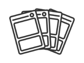 トレーディングカードの、手札のアイコン（線画）の無料イラスト