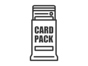 トレーディングカードの、パック開封のアイコン（線画）の無料イラスト