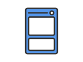 トレーディングカードのアイコン（線画カラー）の無料イラスト