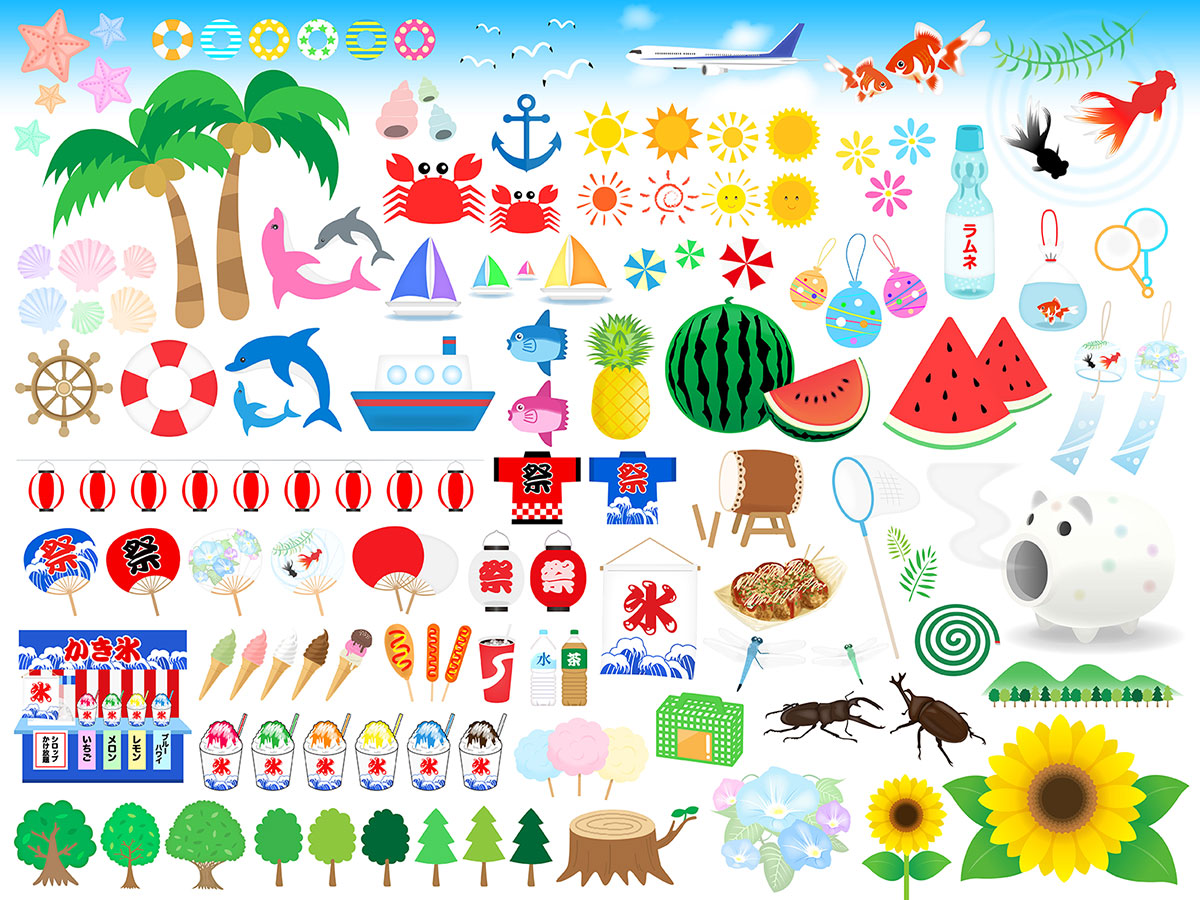 夏のフリーイラストまとめ特集【商用利用可能・無料イラスト・フリー素材】