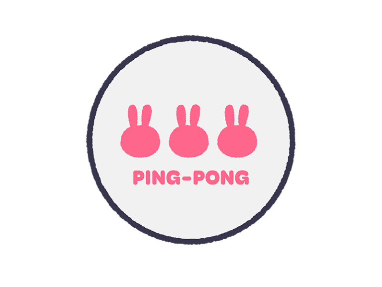 Free illustration of rabbit mark three star ping pong ball (line ...