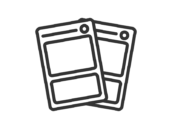 ホビーの、トレーディングカードのアイコン（線画）の無料イラスト
