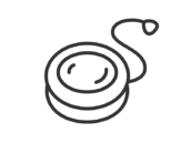 ホビーの、ヨーヨーのアイコン（線画）の無料イラスト