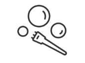 ホビーの、しゃぼん玉のアイコン（線画）の無料イラスト