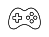ホビーの、テレビゲームのアイコン（線画）の無料イラスト
