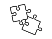 ホビーの、パズルのアイコン（線画）の無料イラスト