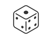 ホビーの、サイコロのアイコン（線画）の無料イラスト