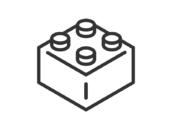 ホビーの、ブロックのアイコン（線画）の無料イラスト
