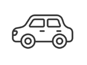 ホビーの、ミニカーのアイコン（線画）の無料イラスト