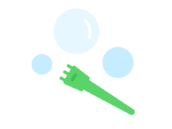 ホビーの、しゃぼん玉のアイコンの無料イラスト