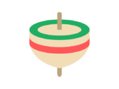 ホビーの、コマのアイコンの無料イラスト