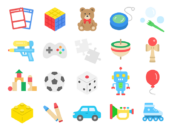 いろいろな、ホビーのアイコンの無料イラストセット