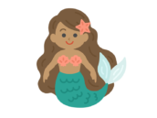 黒人の人魚のキャラクターの無料イラスト