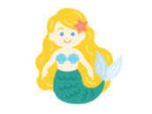 白人の人魚のキャラクターの無料イラスト
