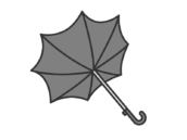 強風で裏返ってしまった傘の無料イラスト｜強風・大雨・台風の日