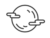 お月見の満月と雲（線画）のアイコンの無料イラスト｜透過PNG・商用利用OK