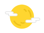 お月見の満月と雲のアイコンの無料イラスト｜透過PNG・商用利用OK