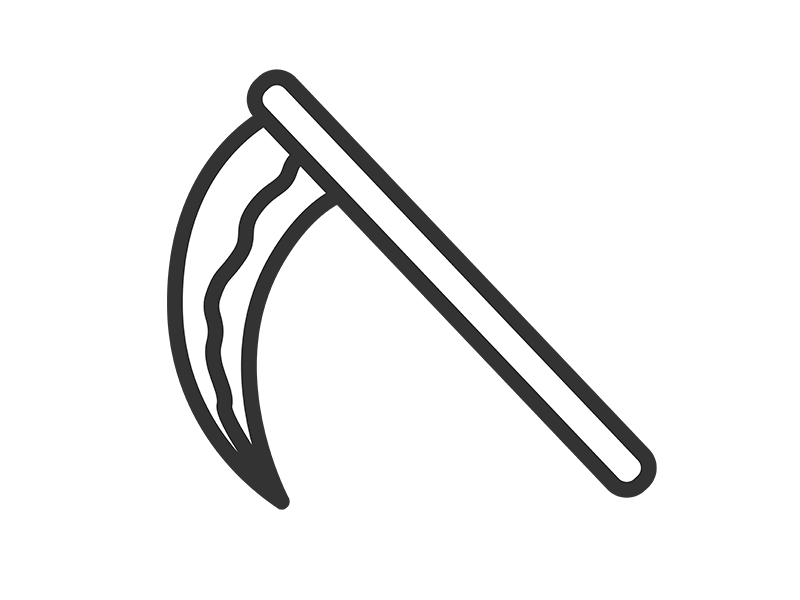 鎌のアイコン(線画)の無料イラスト|透過PNG・商用利用OK