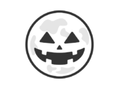 ハロウィンの月のアイコン（線画）の無料イラスト｜透過PNG・商用利用OK