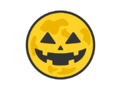 ハロウィンの月のアイコン（線画カラー）の無料イラスト｜透過PNG・商用利用OK