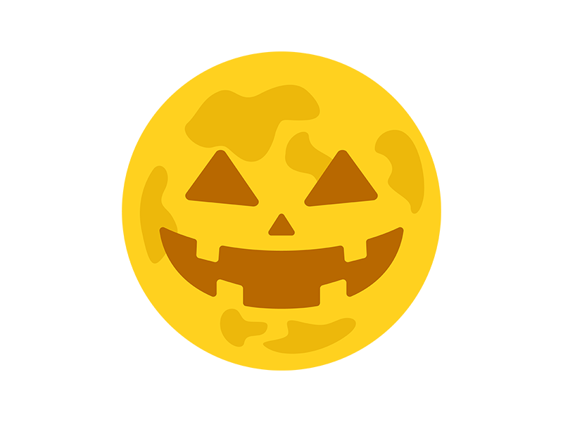 ハロウィンの月のアイコンの無料イラスト|透過PNG・商用利用OK