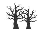 不気味な木のシルエットの無料イラスト｜透過PNG・商用利用OK