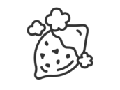 ホカホカの、焼き芋のアイコン（線画）の無料イラスト｜透過PNG・商用利用OK