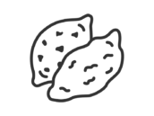 銀紙で包まれた、サツマイモのアイコン（線画）の無料イラスト｜透過PNG・商用利用OK