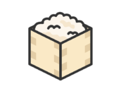 桐箱に入った、お米のアイコン（線画カラー）の無料イラスト｜透過PNG・商用利用OK