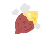 ホカホカの、焼き芋のアイコンの無料イラスト｜透過PNG・商用利用OK